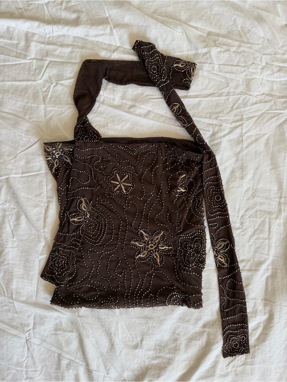 Zara Sequin-Embellished Top & Pants set in brown - Picture 13 of 16
